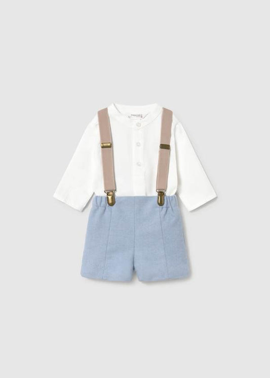 Conjunto short tirantes y camisa bebé | Algodón Orgánico Mayoral