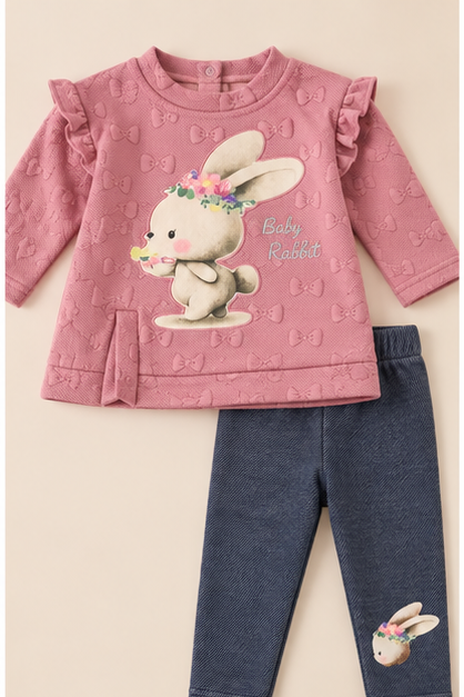 Conjunto Poleron y Calza de Conejita para Bebé Niña | Tienda BBcitos