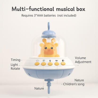 Móvil Cuna Bebé Música Luces Sonajero Giratorio Colgante