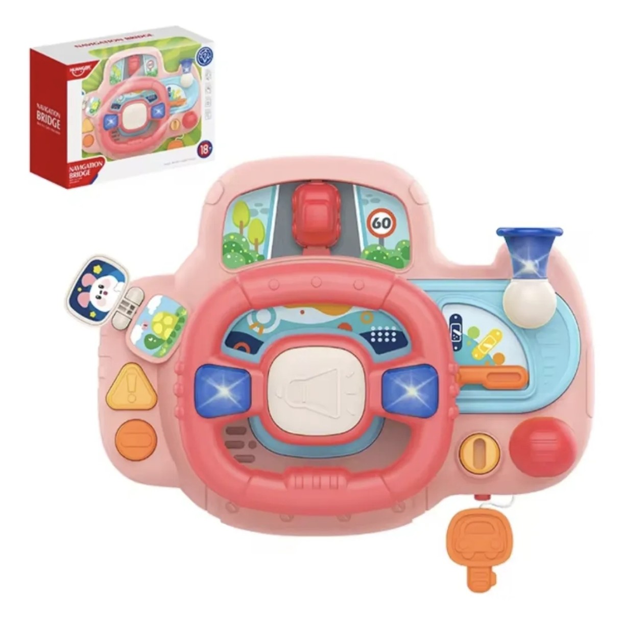 Juguetes de Volante Musical Multifuncional, Juguete Interactivo Educativo 