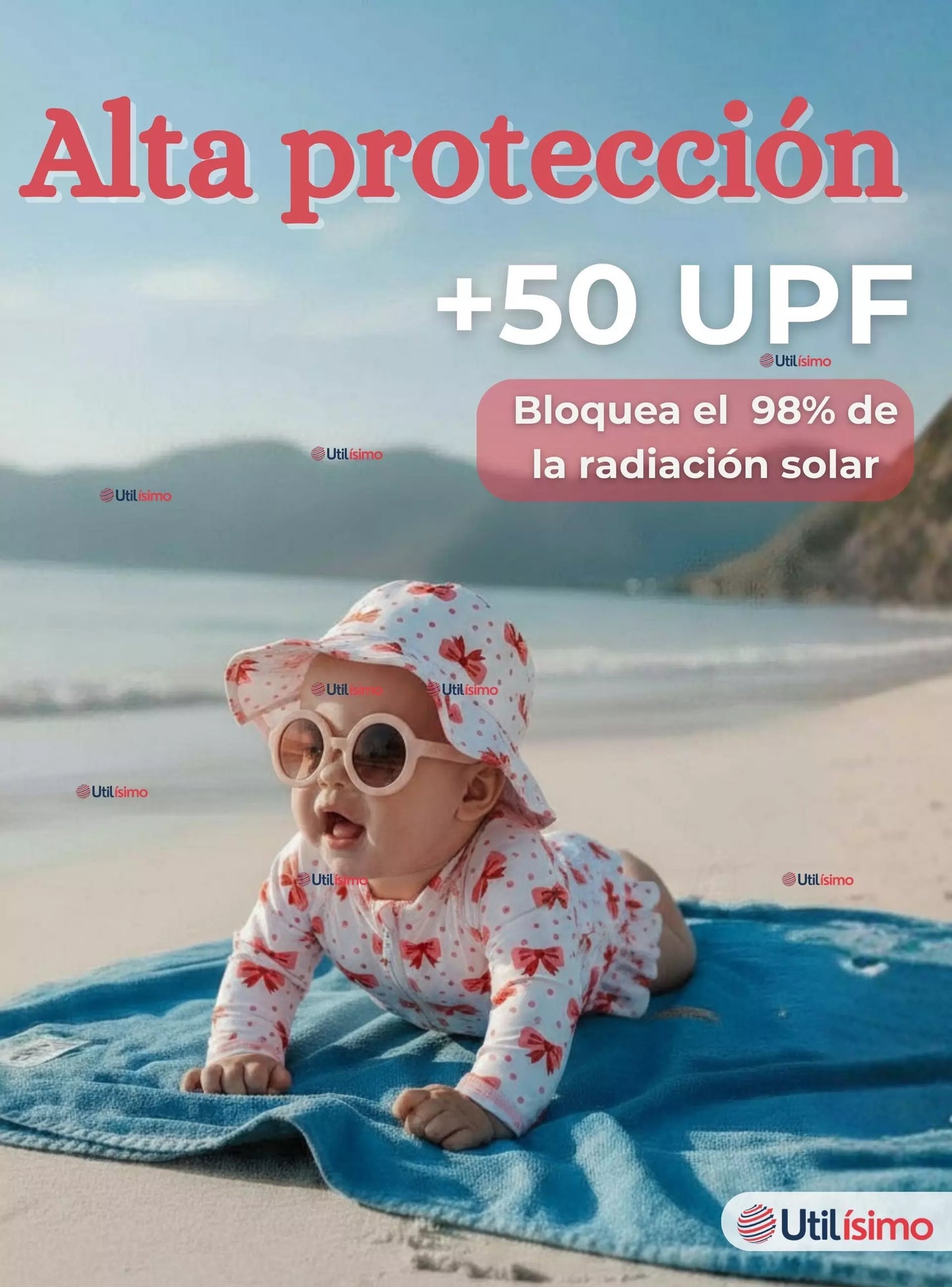 Traje de Baño Lazo Rosado con Gorro