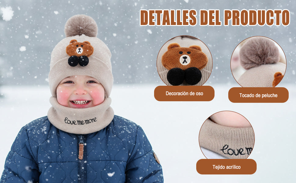 Set Gorro y Cuello Oso Inverno Bebé