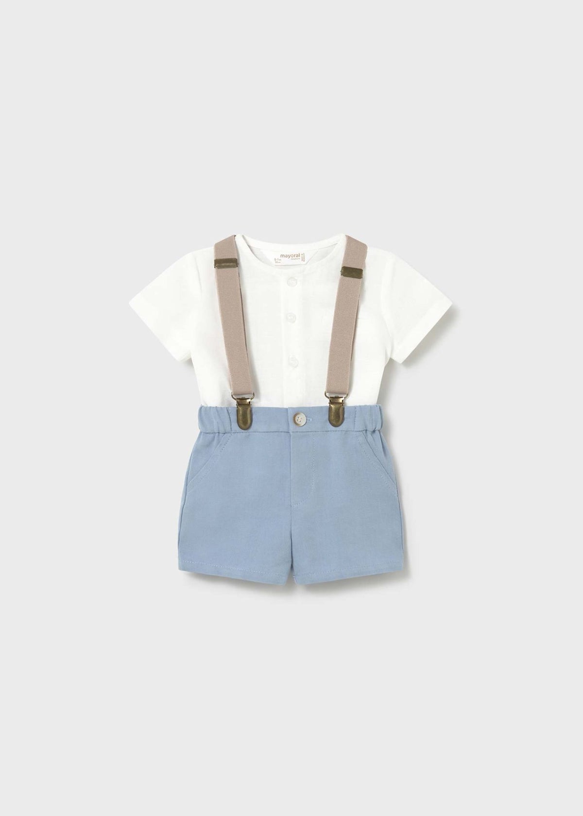 Conjunto short tirantes y camisa bebé | Algodón Orgánico Mayoral