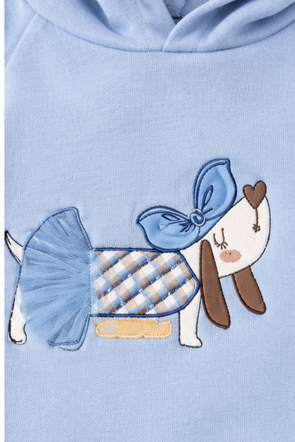 Conjunto Buzo Algodón Perrito Celeste para Bebé Niña