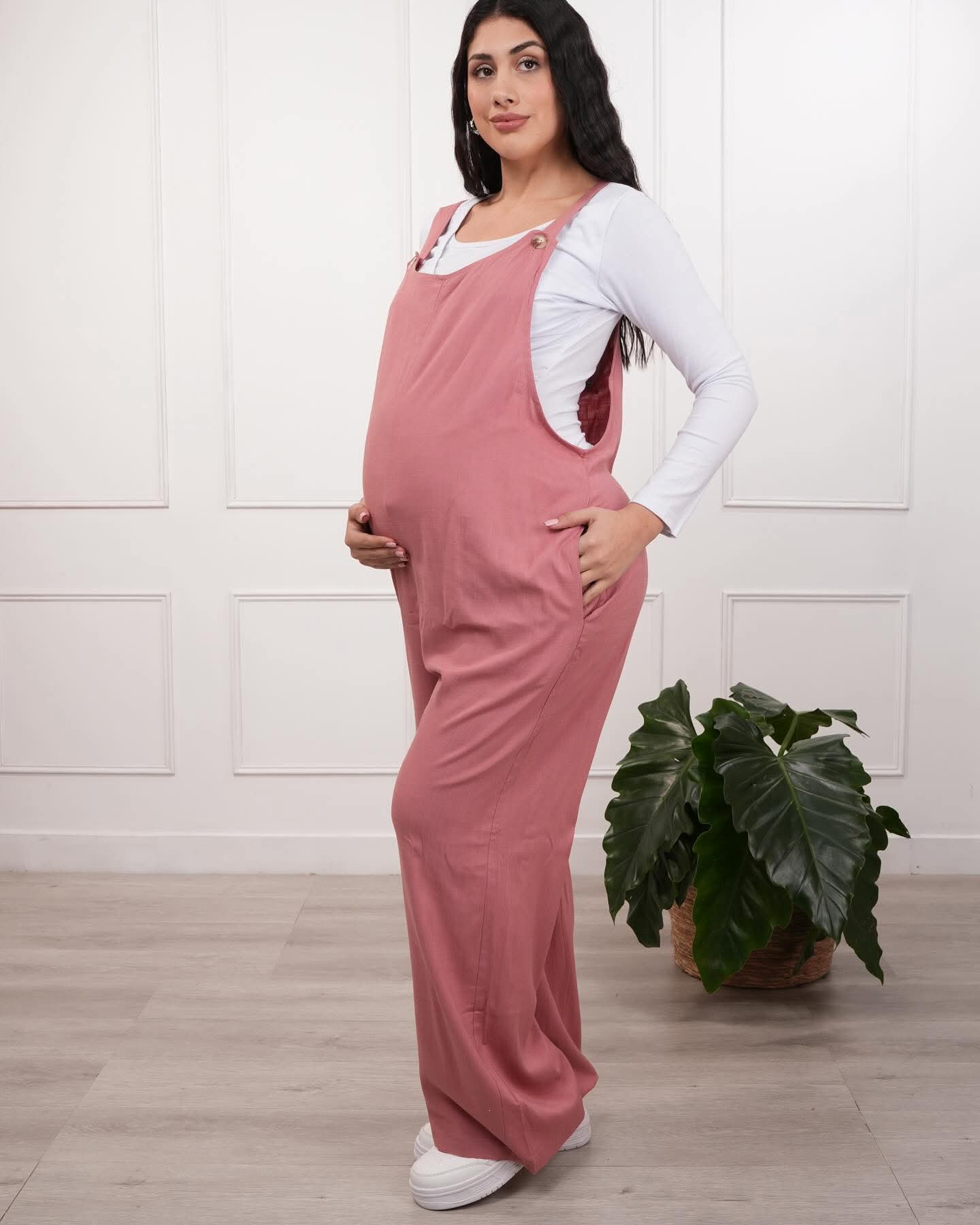 Overol Maternal Largo Lino