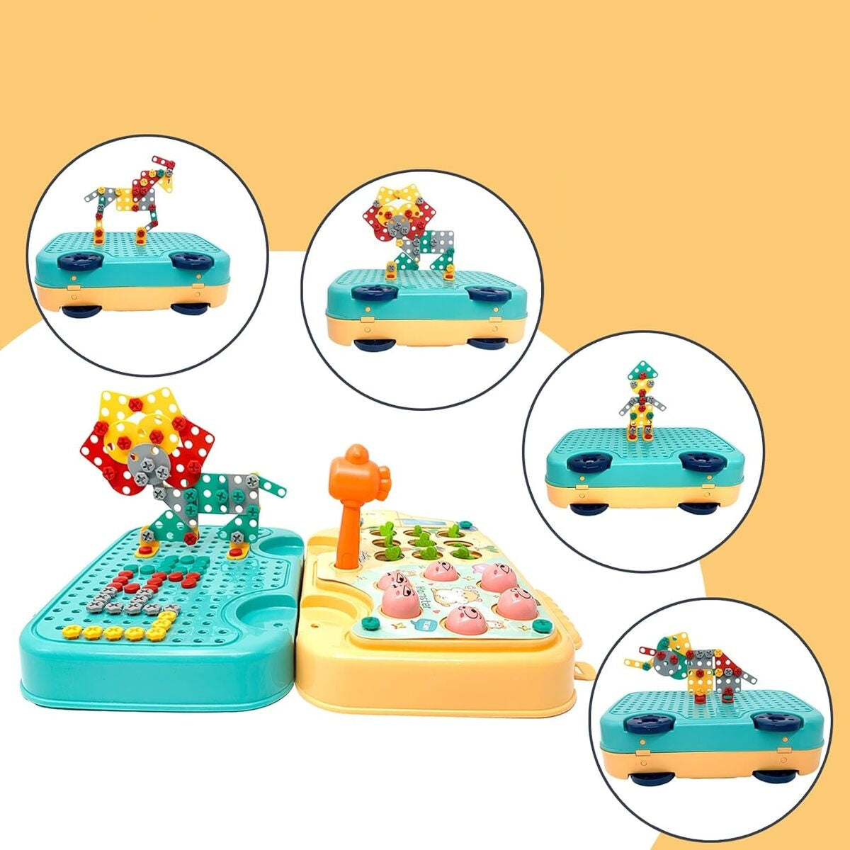 Maleta Didáctica Juegos 3 en 1 con Taladro