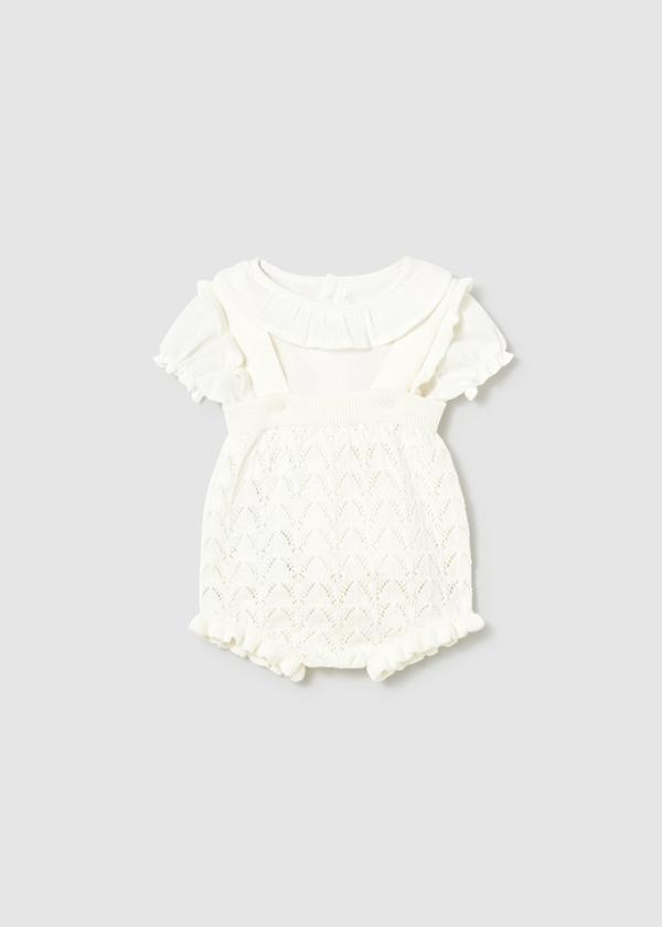 Conjunto peto tricot y blusa recién nacida Europeo Cerámica Mayoral