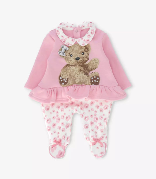 Osito Enterito Algodón Bebé Niña con Osito de Peluche