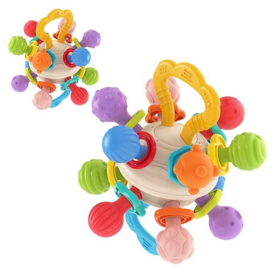 Pelota Sensorial Mordedora con Múltiples Texturas y Agarres para Bebés