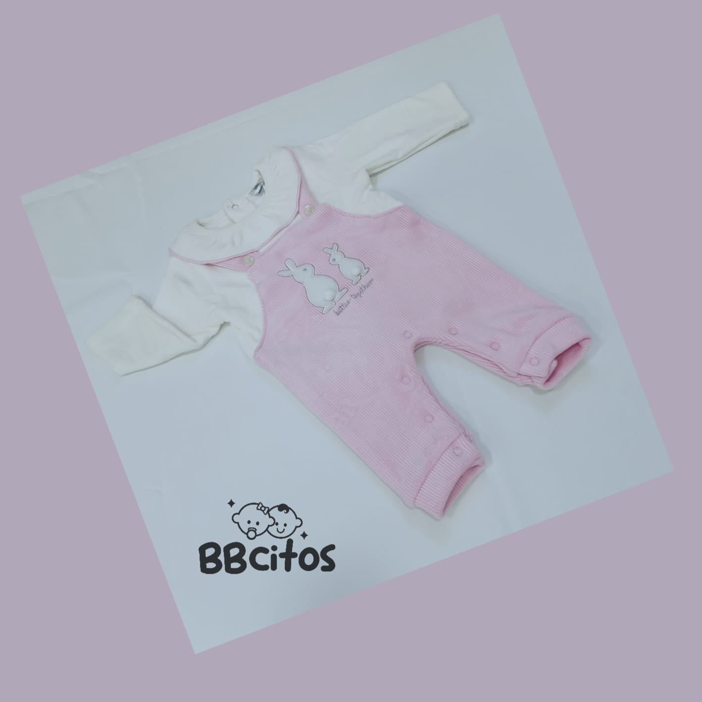 Osito Jardinera Conejo Plush Efecto Cotelé