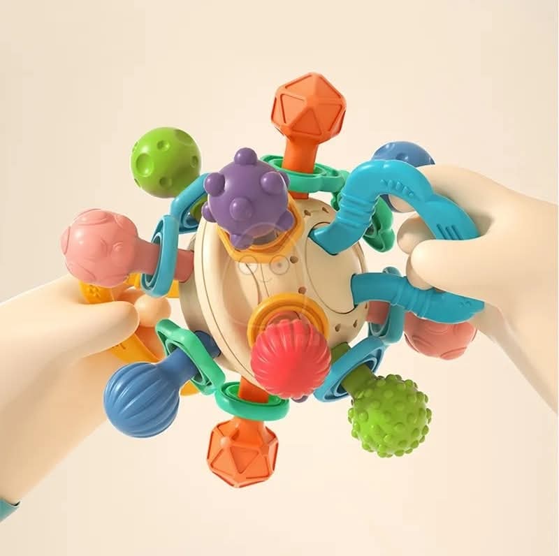 Pelota Sensorial Mordedora con Múltiples Texturas y Agarres para Bebés