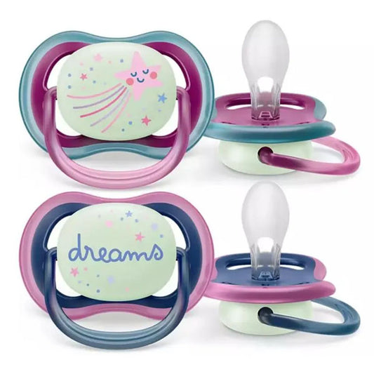 Chupetes Air Nocturno x2 6-18 Meses Avent