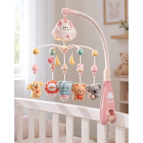 Móvil De Cuna Para Bebés Con Luz Musica Y Control Nube ☁️