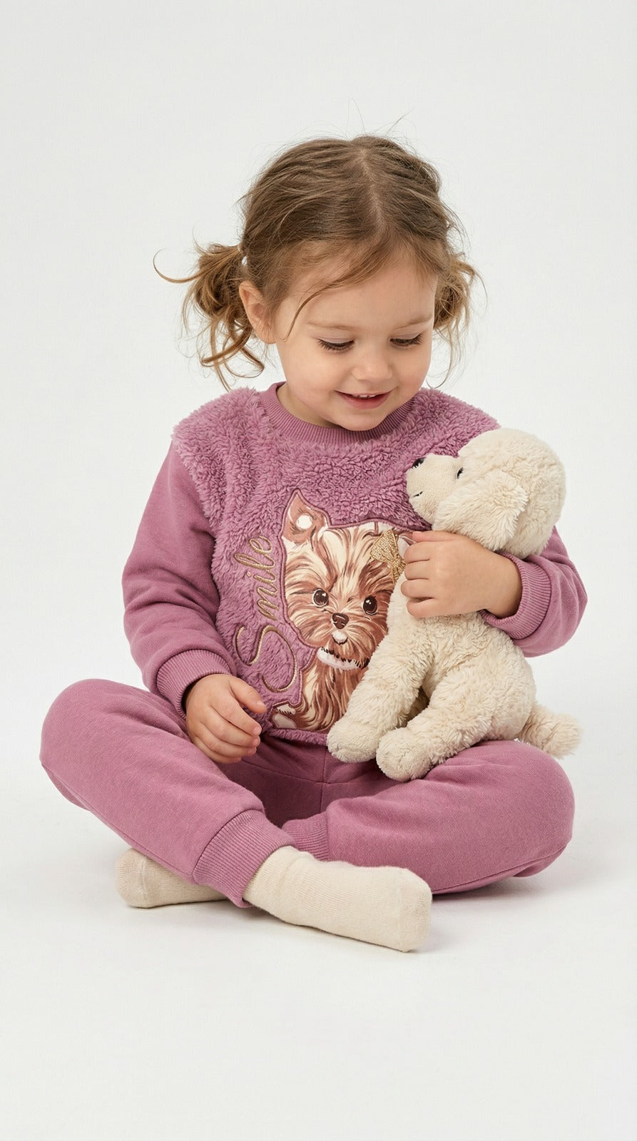 Conjunto Buzo Beba Perrita Color Uva