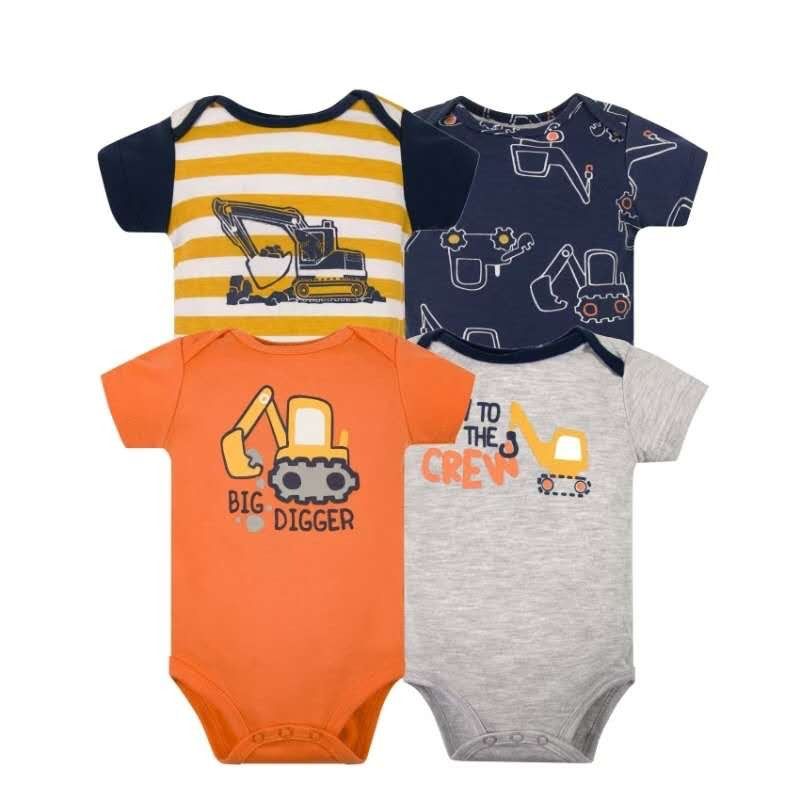Set 4 Bodys Manga Corta Retroexcavadora