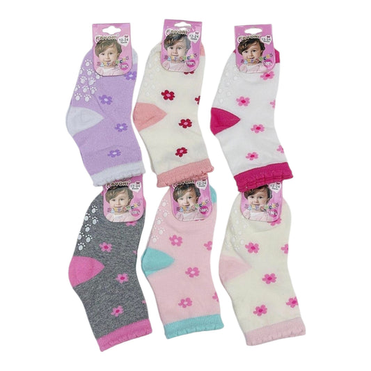 Pack 3 Calcetines Algodón con Antideslizante Bebé