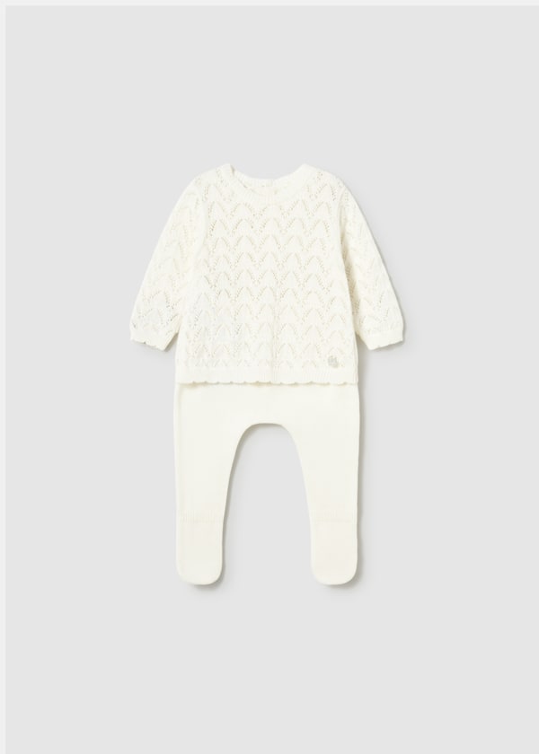 Conjunto pantalón y suéter tricot recién nacida Europeon Mayoral