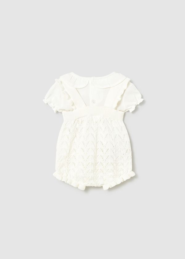 Conjunto peto tricot y blusa recién nacida Europeo Cerámica Mayoral
