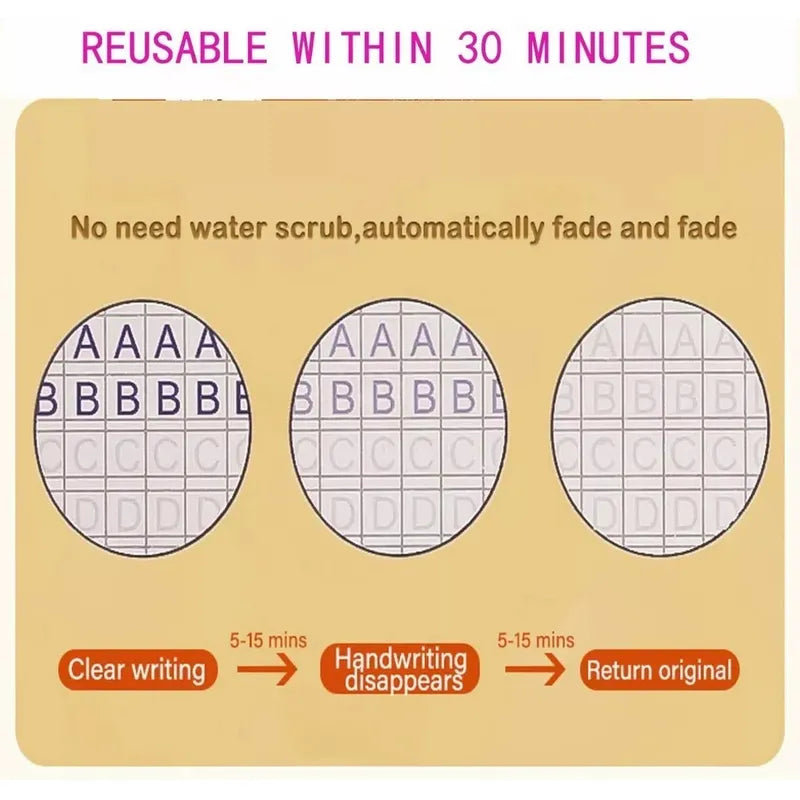 Set 4 Libros Caligrafia Magica Niños