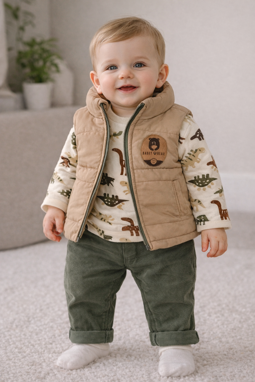 Conjunto Bebé Chaleco y Pantalón Cotelé