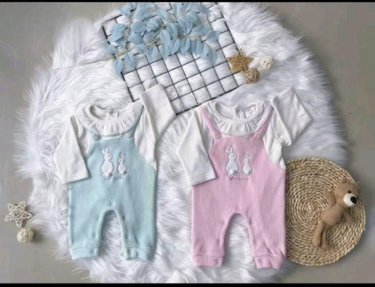 Osito Jardinera Conejo Plush Efecto Cotelé