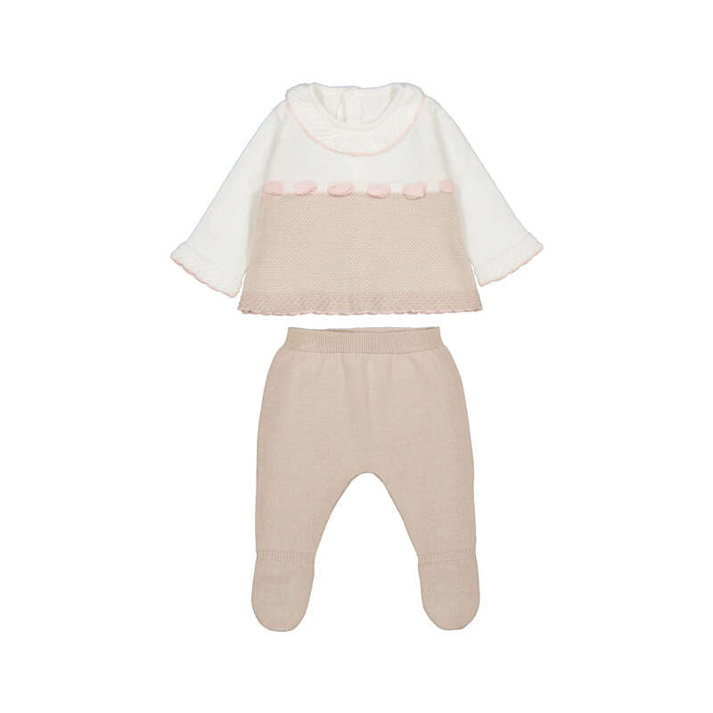 Conjunto pantalón y suéter tricot recién nacida Bicolor Europeo Mayoral