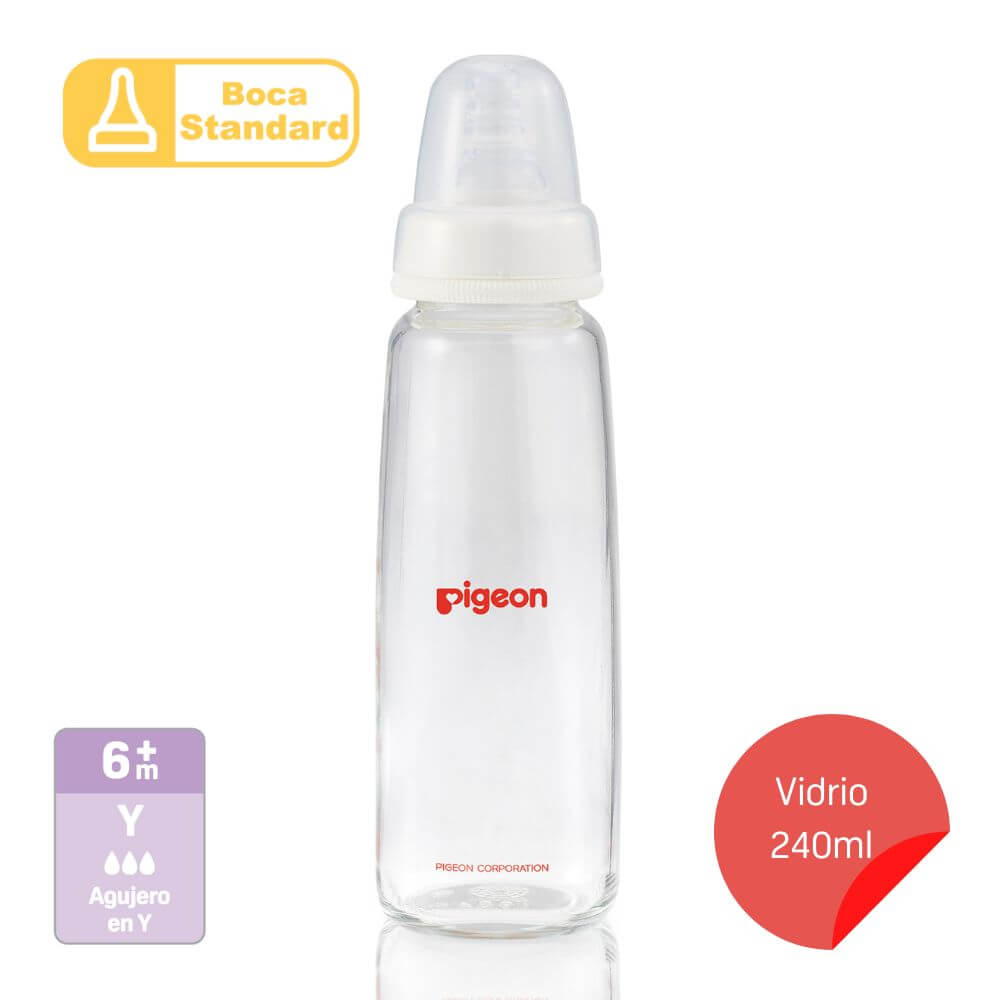 Mamadera Pigeon Boca Standard (vidrio) 240 ML