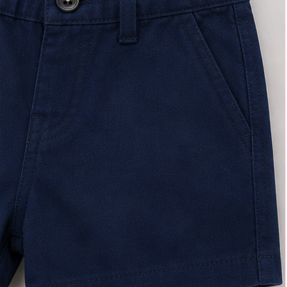 Conjunto Mezclilla Bebé Niño 3 Piezas | Camisa + Polera + Short | 3 Tonos