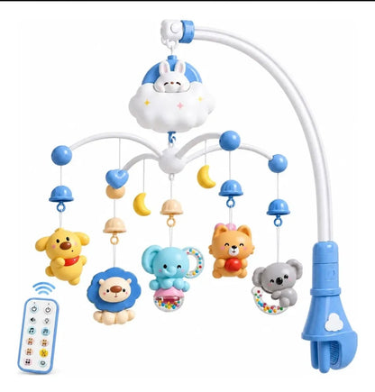 Móvil De Cuna Para Bebés Con Luz Musica Y Control Nube ☁️