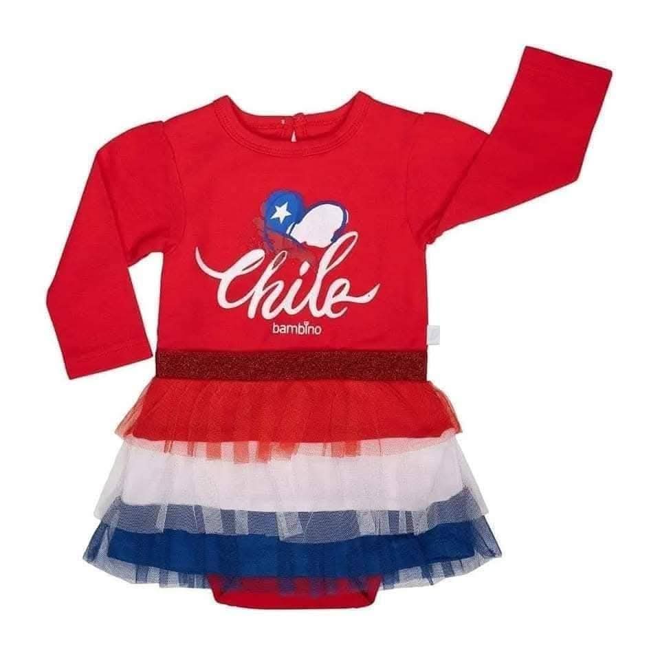 Body Vestido Bandera Chilena Fiestas Patrias 🇨🇱