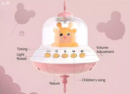 Móvil Cuna Bebé Música Luces Sonajero Giratorio Colgante
