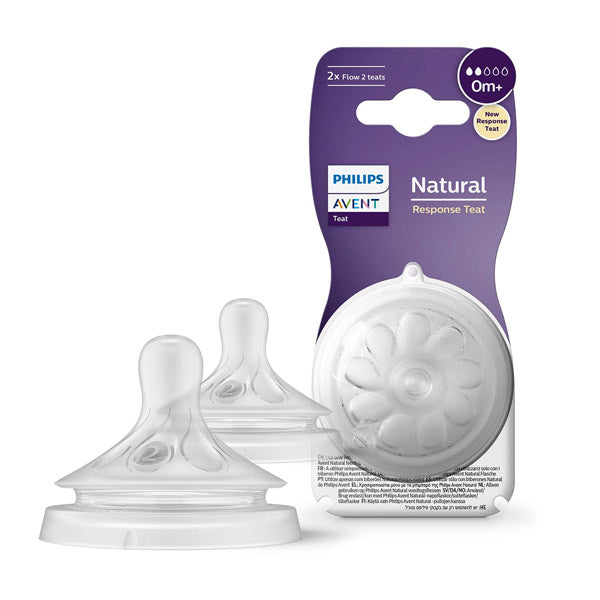 Tetina Natural Response Flujo lento 0 + meses Flujo 2, Avent