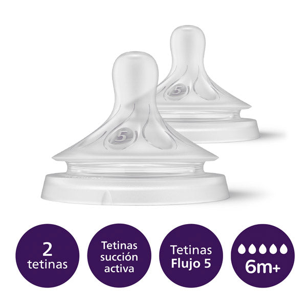 Tetina Natural Response 6+ meses Flujo 5, Avent