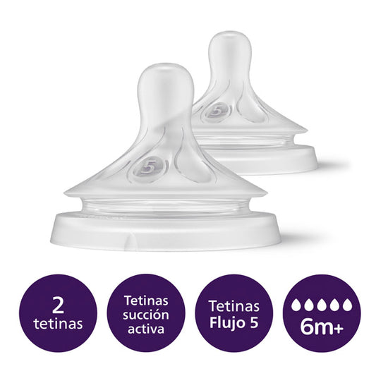 Tetina Natural Response 6+ meses Flujo 5, Avent
